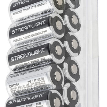 Streamlight CR123A Lithium Batteries Silver/Black 3 Volts (12) Single Pack