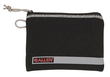 Allen Pistol Pouch Black Polyester with Lockable Zippers, ID Label & Fleece Lining Holds Compact Handgun 5" L x 7" W Interior Dimensions