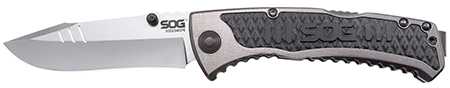 S.O.G Sideswipe 3.40" Folding Clip Point Plain Bead Blasted 7Cr15MoV SS Blade Gray Anodized Aluminum/G10 Handle with Belt Clip
