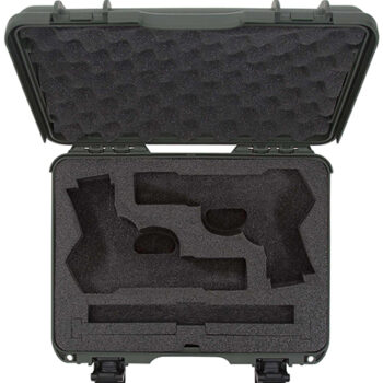 Nanuk 910 Classic 2-Up Pistol Case Olive Polymer
