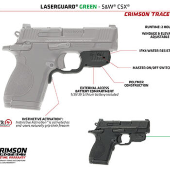 Crimson Trace LG Laserguard CSX Green for Smith & Wesson