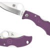 Spyderco Ladybug 3 Salt 1.94" Folding Plain Stonewashed H2 Steel Blade Purple FRN Handle 1 158094