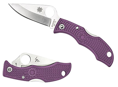 Spyderco Ladybug 3 Salt 1.94" Folding Plain Stonewashed H2 Steel Blade Purple FRN Handle