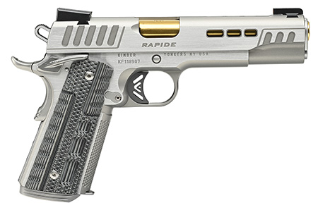 Kimber Rapide Dawn 9mm 5" Silver KimPro II with Polished Flats Stainless Steel Slide and G10 Grip - 9+1 Capacity