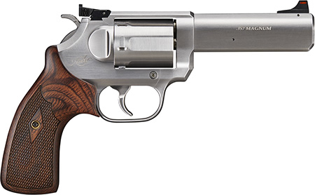 Kimber K6s DASA Target .357 Mag 4" 6+1 Revolver, Brushed Stainless Finish, 3-Finger Combat Grip with Diamond Checkering
