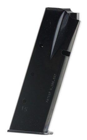 Mec-Gar Standard Blued Detachable Magazine, 15-Round Capacity, 9mm Luger, for Browning Hi-Power/Springfield SA-35