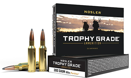 Nosler Trophy Grade 300 Rem SAUM 180gr Nosler Spitzer Partition 20/Box 10/Case