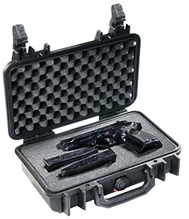 Pelican 1170 Protector Case Black Polypropylene Holds Handgun