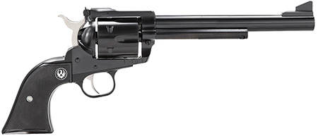 Ruger Blackhawk .45 Colt, 7.5" Blued Alloy Steel Barrel, Cylinder, and Frame, Black Checkered Rubber Grip, Transfer Bar Safety, Exposed Hammer, 6-Round Capacity