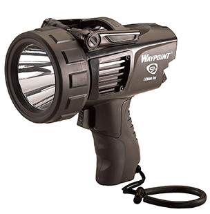 Streamlight WayPoint 300 Spotlight Black Polycarbonate 1000 Lumens White LED 1039 Meters