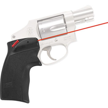 Crimson Trace DS-124 Defender Series Accu-Grips Red Laser Fits Smith & Wesson J-Frame Round Butt/Taurus Small Frame Black
