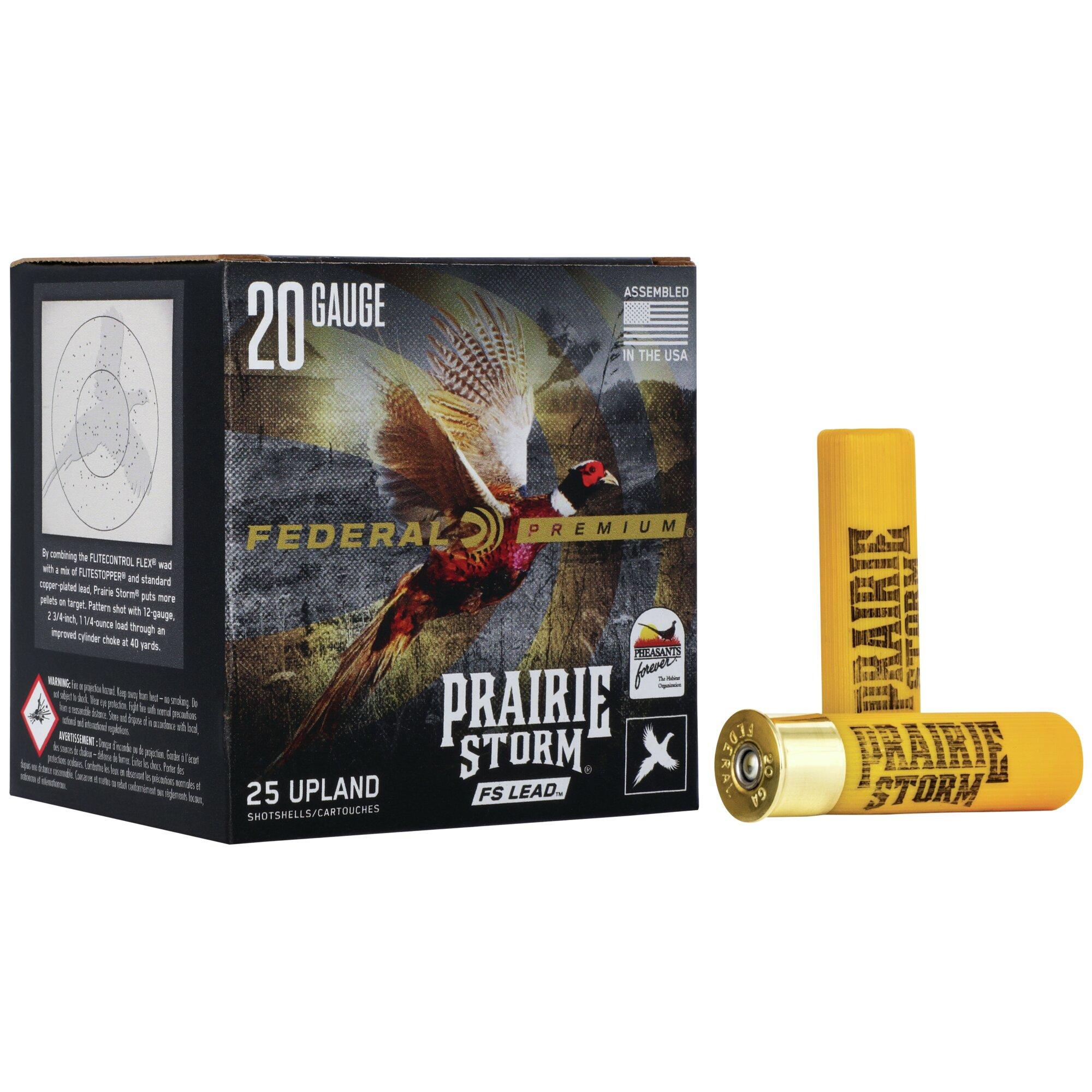 Federal Prairie Storm FS 20ga 2-3/4″ 1oz #4 25rd Box Shotshell 3 Federal Prairie Storm FS 20ga 2-3/4″ 1oz #4 25rd Box Shotshell