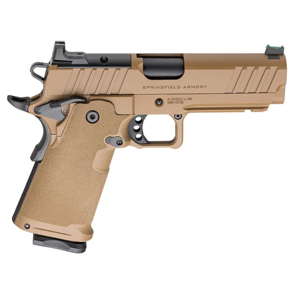 Springfield 1911 DS Prodigy Comp Handgun 9mm Luger 10rd Magazines(2) 4.25'' Barrel Coyote Brown