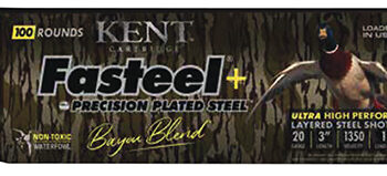 Kent Cartridge Fasteel+ Precision Steel 20 Gauge 3" 1oz 3x5 Shot Bayou Blend 100 Per Box Case Only