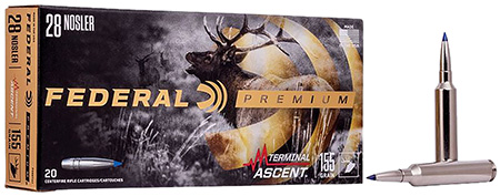 Federal Premium 28 Nosler 155gr Terminal Ascent 20 Per Box 10 Case 3 Federal Premium 28 Nosler 155gr Terminal Ascent 20 Per Box 10 Case