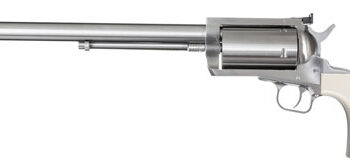 Magnum Research BFR Long Cylinder Extra Large Frame .500 S&W Mag 5 Shot 10" Brushed Stainless Steel Barrel, Cylinder & Frame Bisley White Laminate Grip Exposed Hammer