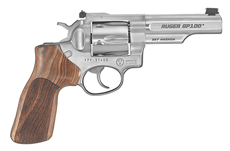 Ruger GP100 Match Champion Medium Frame .357 Mag 6rd 4.20" Satin Stainless Steel Half-Lug Barrel Cylinder & Frame Hogue Stippled Hardwood Grip Transfer Bar Safety 3 Ruger GP100 Match Champion Medium Frame .357 Mag 6rd 4.20" Satin Stainless Steel Half-Lug Barrel Cylinder & Frame Hogue Stippled Hardwood Grip Transfer Bar Safety
