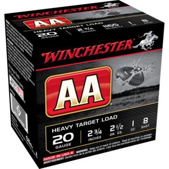 Winchester AA Target 20 Gauge 2.75" 1 oz #8 25-Box Ammunition