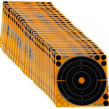 EZ-Aim 15221 Splash Reactive  Self-Adhesive Paper Black/Orange 8" Bullseye 30 Pack