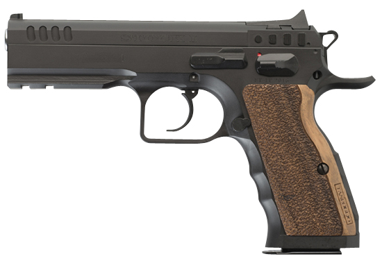 Tanfoglio IFG TF-STOCKI-9SF Defiant Stock I 9mm Luger Caliber with 4.50" Barrel, 16+1 Capacity, Overall Black Finish Steel, Picatinny Rail/Beavertail Short Frame, Serrated Slide & Wood Grip 3 Tanfoglio IFG TF-STOCKI-9SF Defiant Stock I 9mm Luger Caliber with 4.50" Barrel, 16+1 Capacity, Overall Black Finish Steel, Picatinny Rail/Beavertail Short Frame, Serrated Slide & Wood Grip