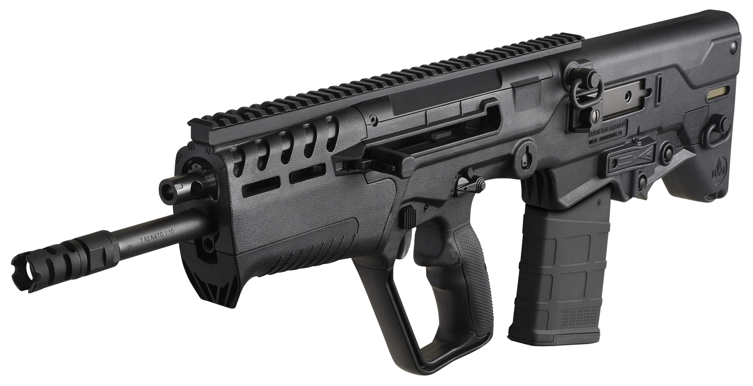 IWI US T7B2010 Tavor 7 7.62x51mm NATO Caliber with 20" Barrel, 10+1 Capacity, Black Metal Finish, Black Fixed Bullpup Stock & Black Polymer Grip Ambidextrous Hand 3 IWI US T7B2010 Tavor 7 7.62x51mm NATO Caliber with 20" Barrel, 10+1 Capacity, Black Metal Finish, Black Fixed Bullpup Stock & Black Polymer Grip Ambidextrous Hand