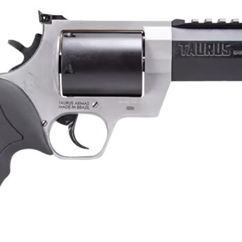 Taurus 2500055RH Raging Hunter  Large Frame 500 S&W Mag 5rd 5.12" Matte Black Ported/Target Crown Barrel, Matte Black Oxide Cylinder, Matte Stainless Stainless Steel Frame, Black Rubber Grip