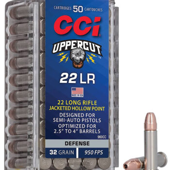 CCI Uppercut Defense 22LR 32gr Jacketed Hollow Point Ammo