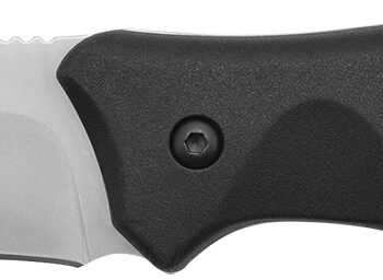 Camillus 19232 Western Black River 3.75" Fixed Drop Point Plain Satin 420 Steel Titanium Bonded Blade, Black Rubber Handle, Includes Sheath