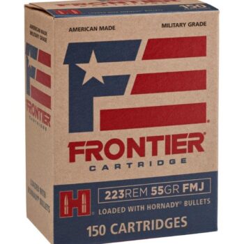 Hornady Frontier Rifle Ammunition .223 Rem 55 gr FMJ 3240 fps 150/ct (Oriented)