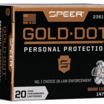 Speer Gold Dot Handgun Ammunition 9mm Luger 147 gr HP 985 fps 20/ct