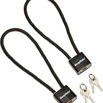 SnapSafe 75281 Lock Box Cable Lock with Padlock Steel PVC-Covered Black 2 Pack