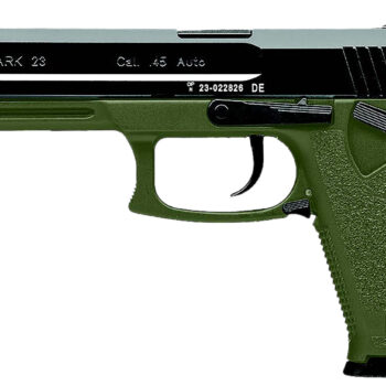 HK 81001074 Mark 23  45 ACP 12+1 5.87" Black Threaded Barrel, Black Cerakote Serrated Steel Slide, OD Green Polymer Frame w/Accessory Rail