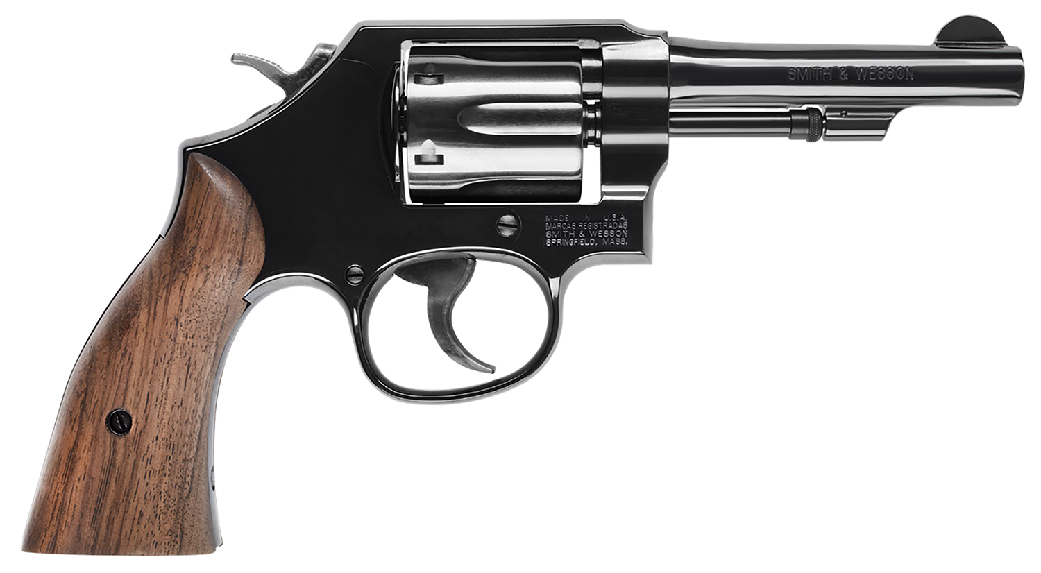 Smith & Wesson Model 10 K-Frame 38 S&W Spl+P 6rd 4″ Blued Walnut Grip Revolver 3 Smith & Wesson Model 10 K-Frame 38 S&W Spl+P 6rd 4″ Blued Walnut Grip Revolver
