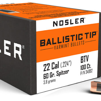 Nosler 34992 Ballistic Tip  22Cal 60gr Spitzer 100/Box