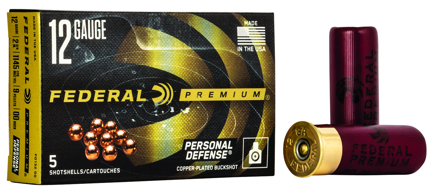 Federal PD13200 Premium Personal Defense 12Gauge 2.75" 9Pellets 00BuckShot 5 Per Box/50 Case 3 Federal PD13200 Premium Personal Defense 12Gauge 2.75" 9Pellets 00BuckShot 5 Per Box/50 Case