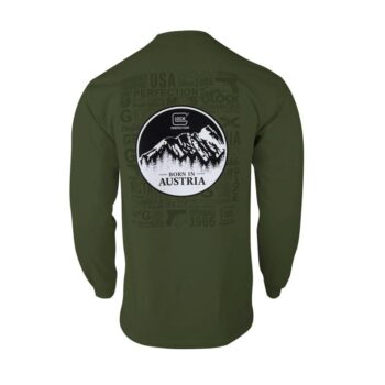 Glock Born in Austria Long Sleeve Shirt Military Green L