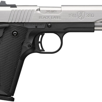 Browning 051118492 1911-380  Full Size 380 ACP 8+1 4.25" Stainless Steel Barrel, Satin Stainless Steel Serrated Slide, Matte Black Aluminum Frame, Black Polymer Grip