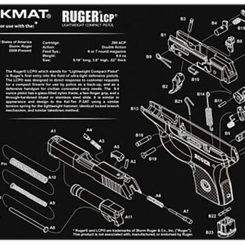 TekMat TEKR17RUGERSR22 Ruger SR22 Cleaning Mat Black/White Rubber 11" x 17"