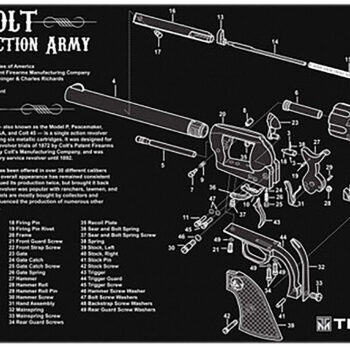 TekMat TEKR17SAA Colt Revolver Army Cleaning Mat Black/White Rubber 11" x 17"