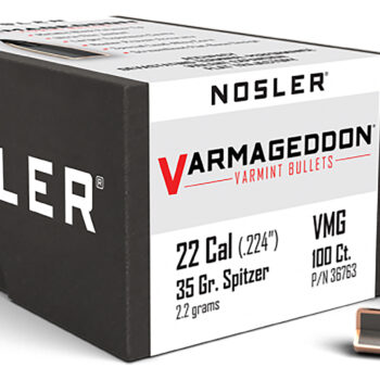 Nosler 36763 Varmageddon  22Cal 35gr Flat Base Tipped 100/Box