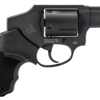 Taurus 2-850121 850  Small 38 Special 5 Shot 2" Matte Black Alloy Steel Barrel, Cylinder & Frame, Black Rubber Grip, Transfer Bar Safety, Concealed Hammer