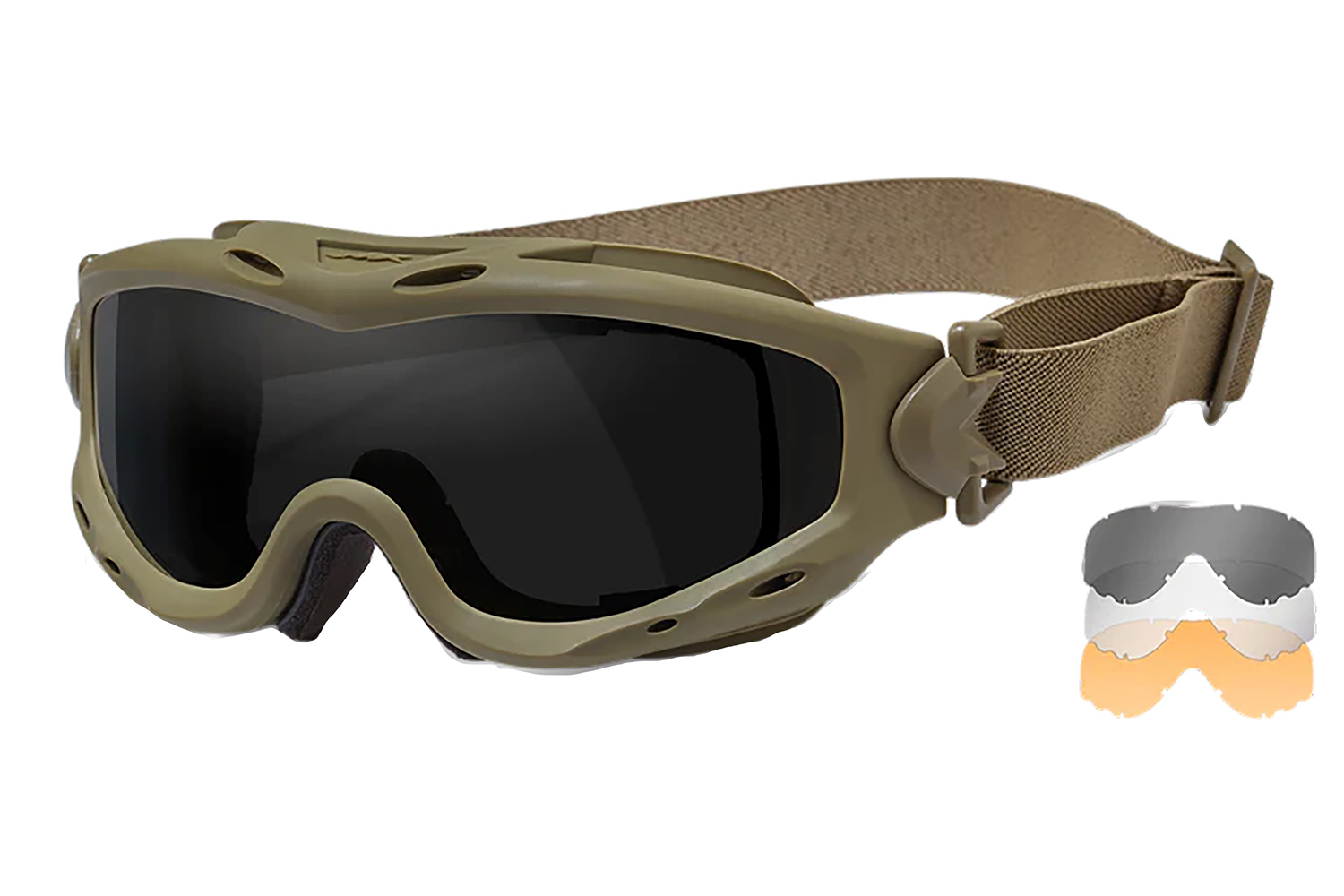 Wiley X SP293T Spear Goggles Smoke Gray/Clear/Light Rust Lens Tan Frame 3 Wiley X SP293T Spear Goggles Smoke Gray/Clear/Light Rust Lens Tan Frame