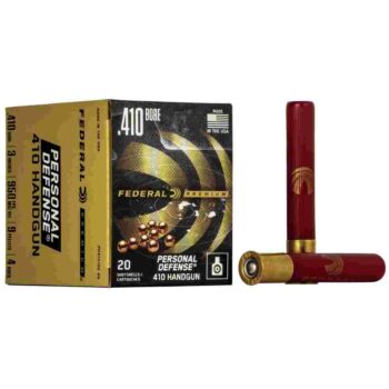 Federal Premium Personal Defense 410 Handgun Shotshell Ammunition - Judge .410 ga 3"  9 plts #4B 950 fps - 20/box