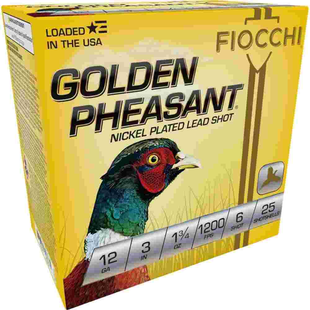 GOLDEN PHEASANT NP 12ga 3" 1 3/4oz #6 1200fps 25RD 3 GOLDEN PHEASANT NP 12ga 3" 1 3/4oz #6 1200fps 25RD