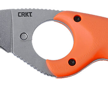 CRKT 2511ER Bear Claw  2.39" Fixed Hawkbill Veff Serrated Stonewashed AUS-8A SS Blade, Blaze Orange Textured GRN Handle