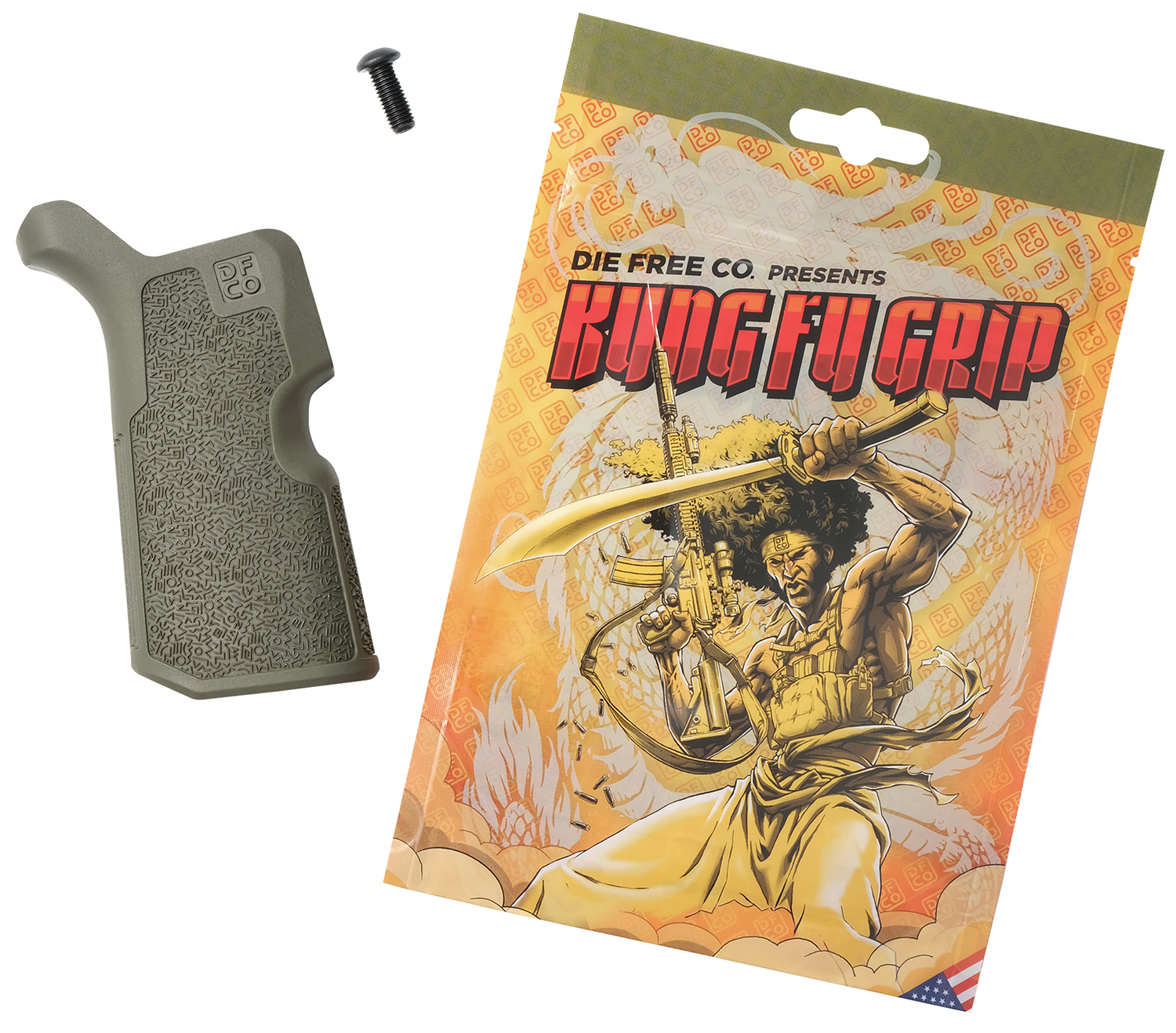Die Free Co Llc KFGODG Kung Fu Grip Olive Drab Nylon Fits AR15/M4/AR10/SR25 3 Die Free Co Llc KFGODG Kung Fu Grip Olive Drab Nylon Fits AR15/M4/AR10/SR25
