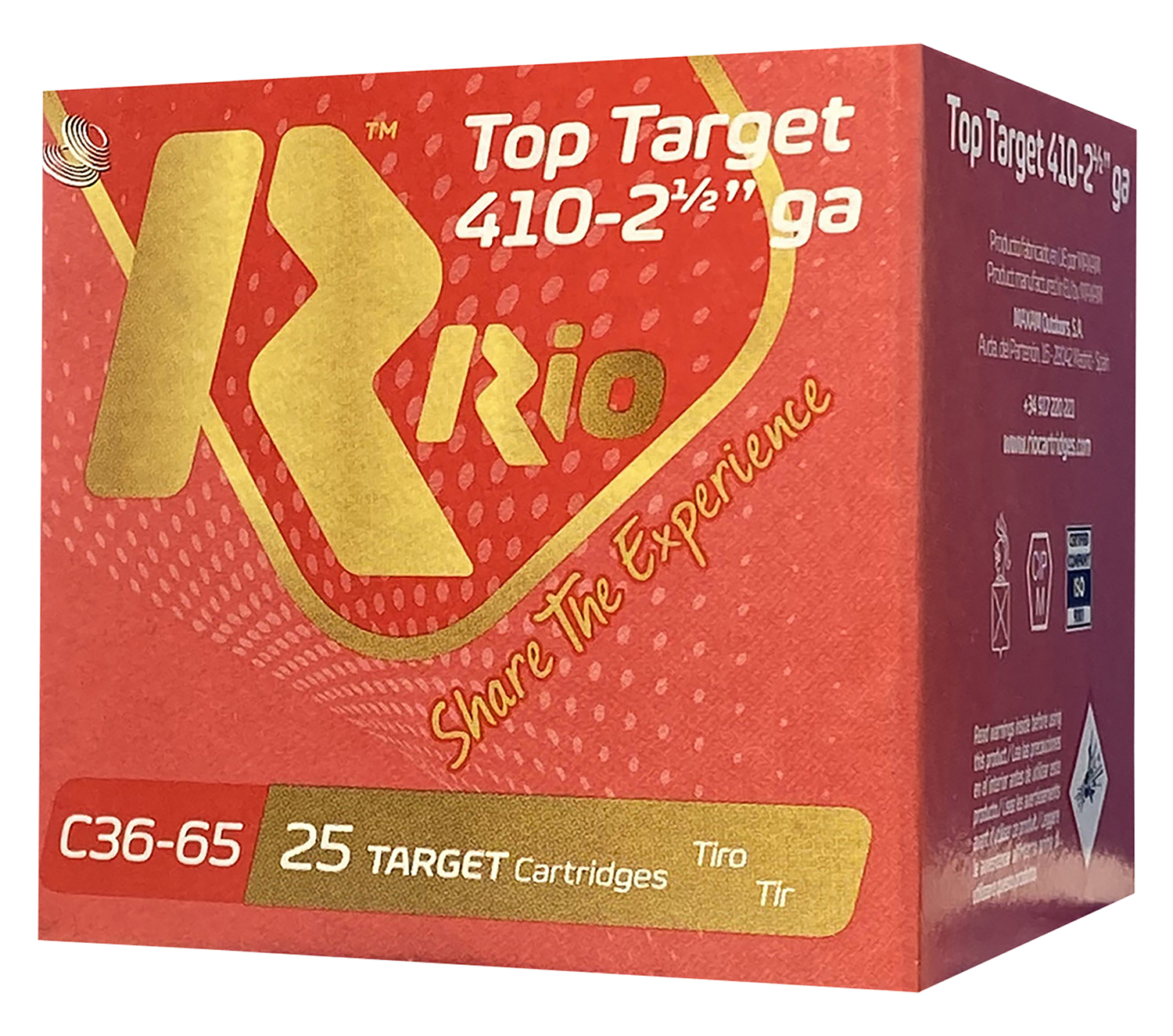 Rio Ammunition RC369 Top Target 410Gauge 2.50" 9Shot 25 Per Box/10 Case 3 Rio Ammunition RC369 Top Target 410Gauge 2.50" 9Shot 25 Per Box/10 Case