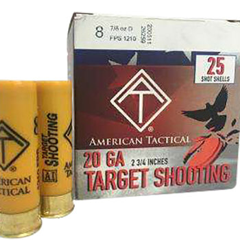 ATI  Target Load  20Gauge 2.75" 7/8oz 8Shot 25 Per Box/10 Case