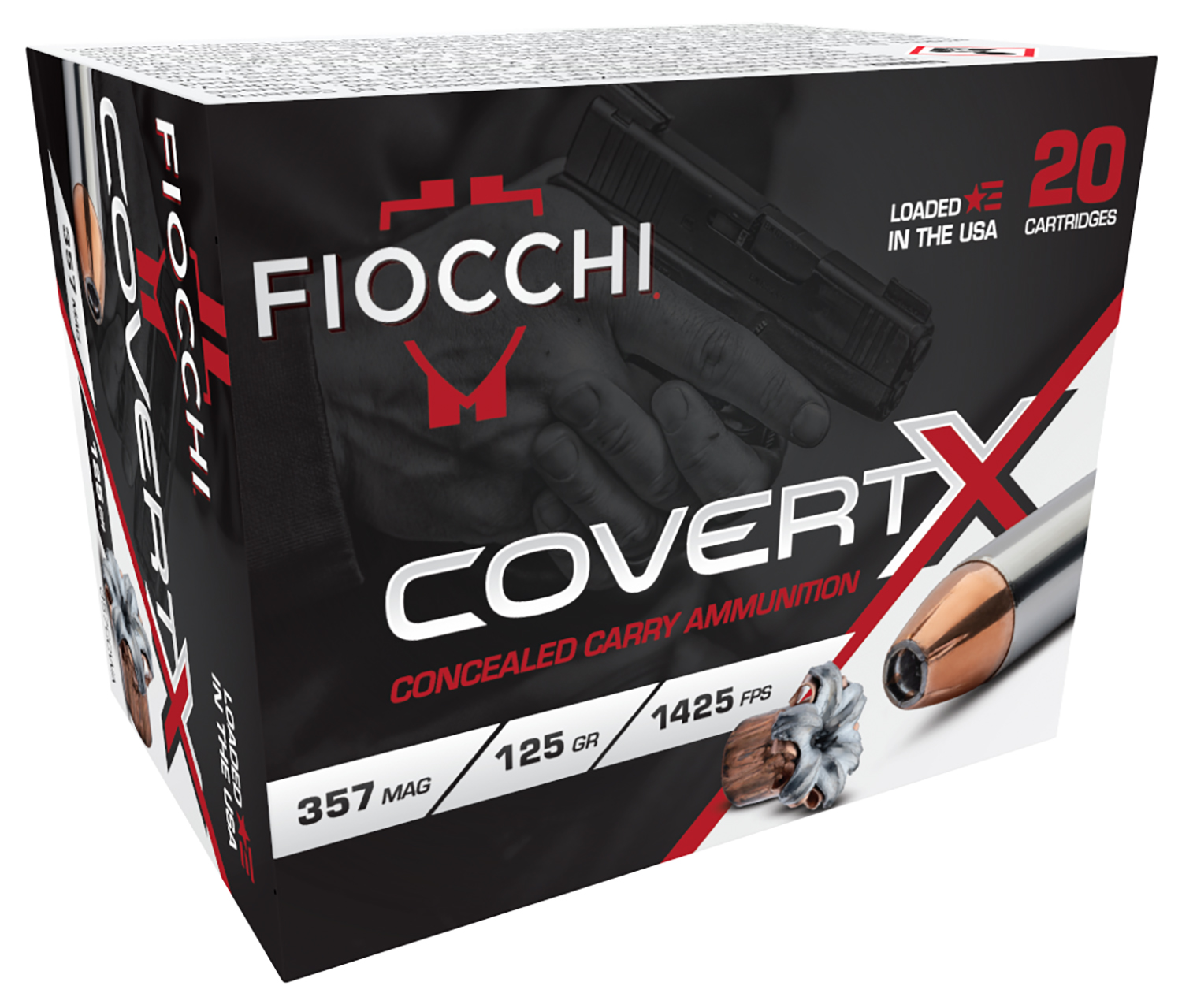 Fiocchi 357CCWA CovertX 357Mag 125gr Jacketed Hollow Point 20 Per Box/10 Case 2 Fiocchi 357CCWA CovertX 357Mag 125gr Jacketed Hollow Point 20 Per Box/10 Case