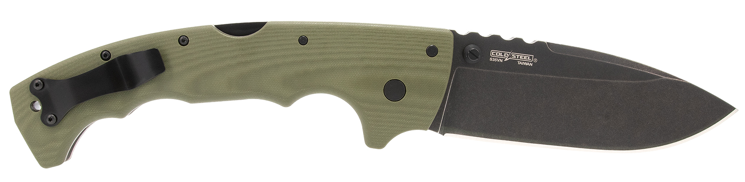 Cold Steel CSFL50MAX 5-Max 5" Folding Drop Point Plain Black Stonewashed S35VN Blade, 7.13" OD Green Textured G10 Handle 3 Cold Steel CSFL50MAX 5-Max 5" Folding Drop Point Plain Black Stonewashed S35VN Blade, 7.13" OD Green Textured G10 Handle
